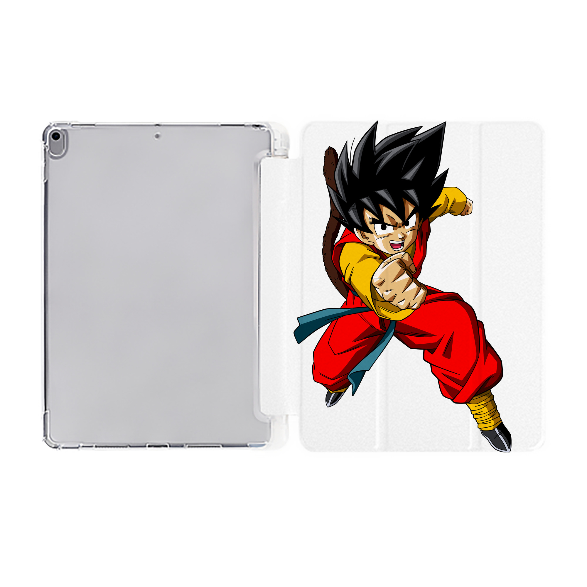 （画像用） ドラゴンボール 孫悟空（そん ごくう）Son Goku カカロット DRAGON BALL Kakarotto IPad ケース ペン収納付き 三つ折りスタンド PUレザー×シリコン 対応機種9.5/10.5/10.9インチ